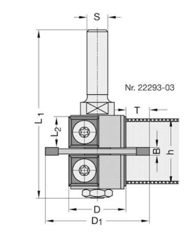 Wendeplatten-Füge-Doppelbündigfräser 22293-03