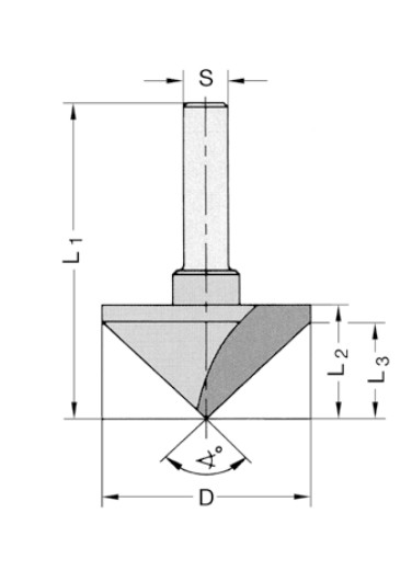 V-Nut- und Fasefräser 24260-5 Z1