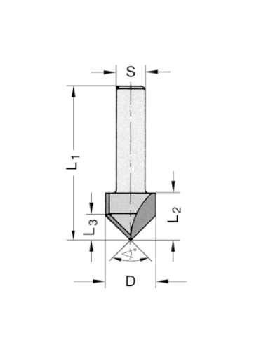 V-Nut- und Schriftenfräser 24260-5 Z2