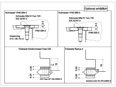 WM-Zusatzfäser zu C280/C380 für Doppelfalz für CNC C285-15