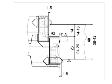 WM-Türfalzfräser 14mm für CNC C380-14