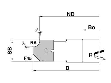 PM-Viertelstab-/Fasefräser C091-R5-R10