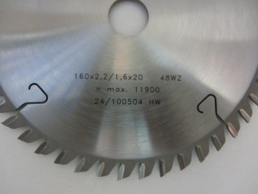 HW Handkreissägeblatt Ø160 SB2,2 Z48 WZ