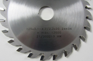 HW Vorritzersägeblatt Konisch 125x3,1-4,2x20 Z=24 FZ