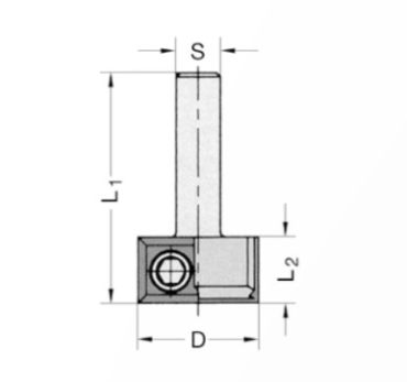 Wendeplatten-Bündig- und Fasefräser  22x12x60x6 22211-5-22012-R