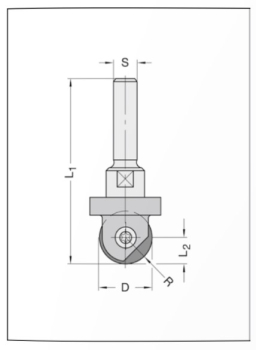 Wendeplatten-Hohlkehlfräser 12.7x6.35x52x6 22281-5-06300-R