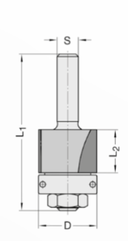 Bündig- und Kopierfräser 12.7x25x63x8 24053-5-12725-R