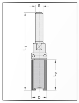 Bündig- und Kopierfräser 12.7x25x71x8 24063-5-12725-R