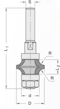 Spitzkantenfräser 25.4x12.7x71x12 24816-5-25400-R