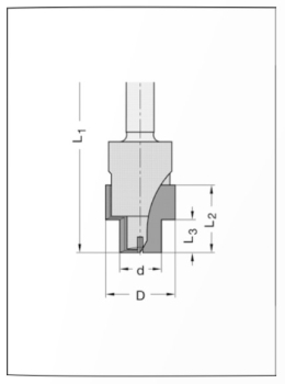 Stufenfräser für Kantengetriebe 16.3x19.5x62x8 25543-5-16395-R
