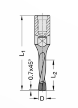 Dübelfräser 5x20x49xM 6 x 0,75 30025-5-05000-R