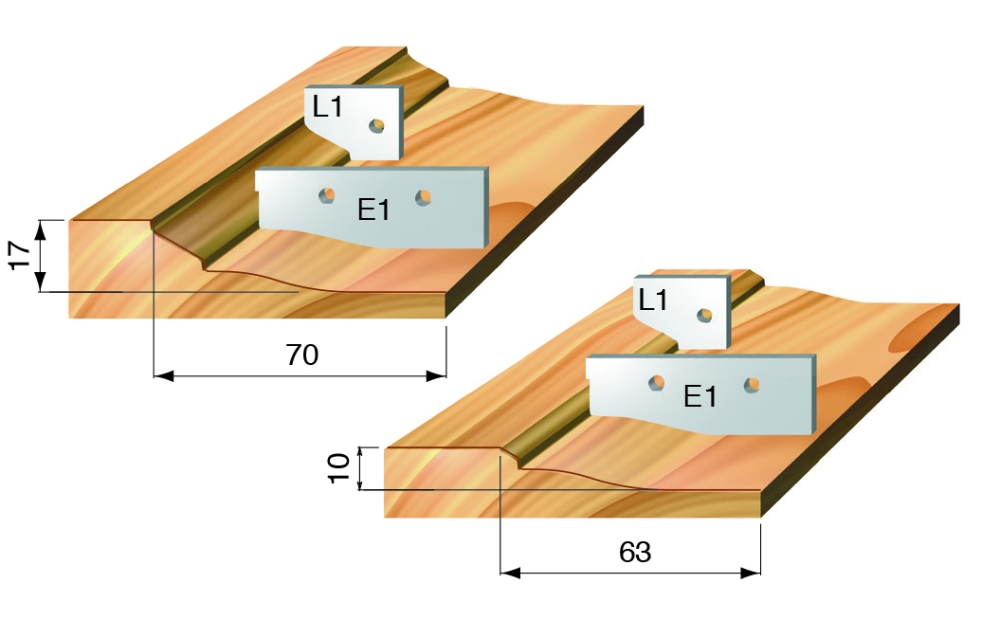 Profilplatten-Abplattfräser 220x31x30xZ=2+2 Holz Unten