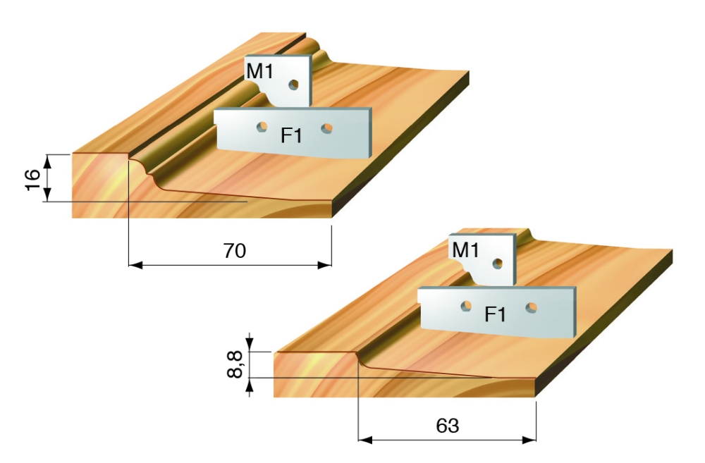 Profilplatten-Abplattfräser 220x31x30xZ=2+2 Holz Unten