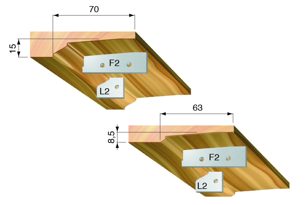 Profilplatten-Abplattfräser 220x31x30xZ=2+2 Holz Oben