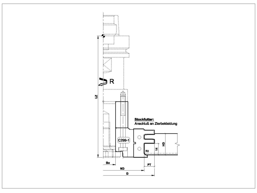 PM-Türzargenfräser (Stockfutter) für CNC C299-2