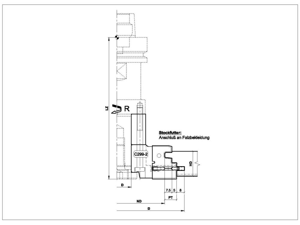 PM-Türzargenfräser (Stockfutter) für CNC C299-2