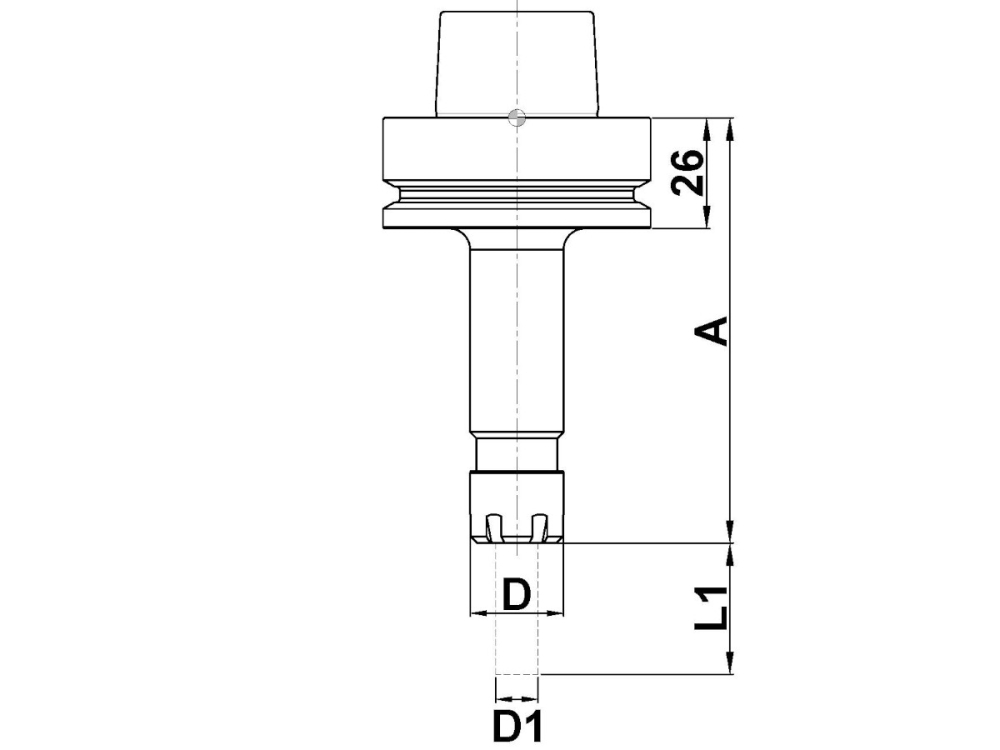 Spannzangenfutter HSK-F 63 schlank - RL / A=100 C914-ER16100R