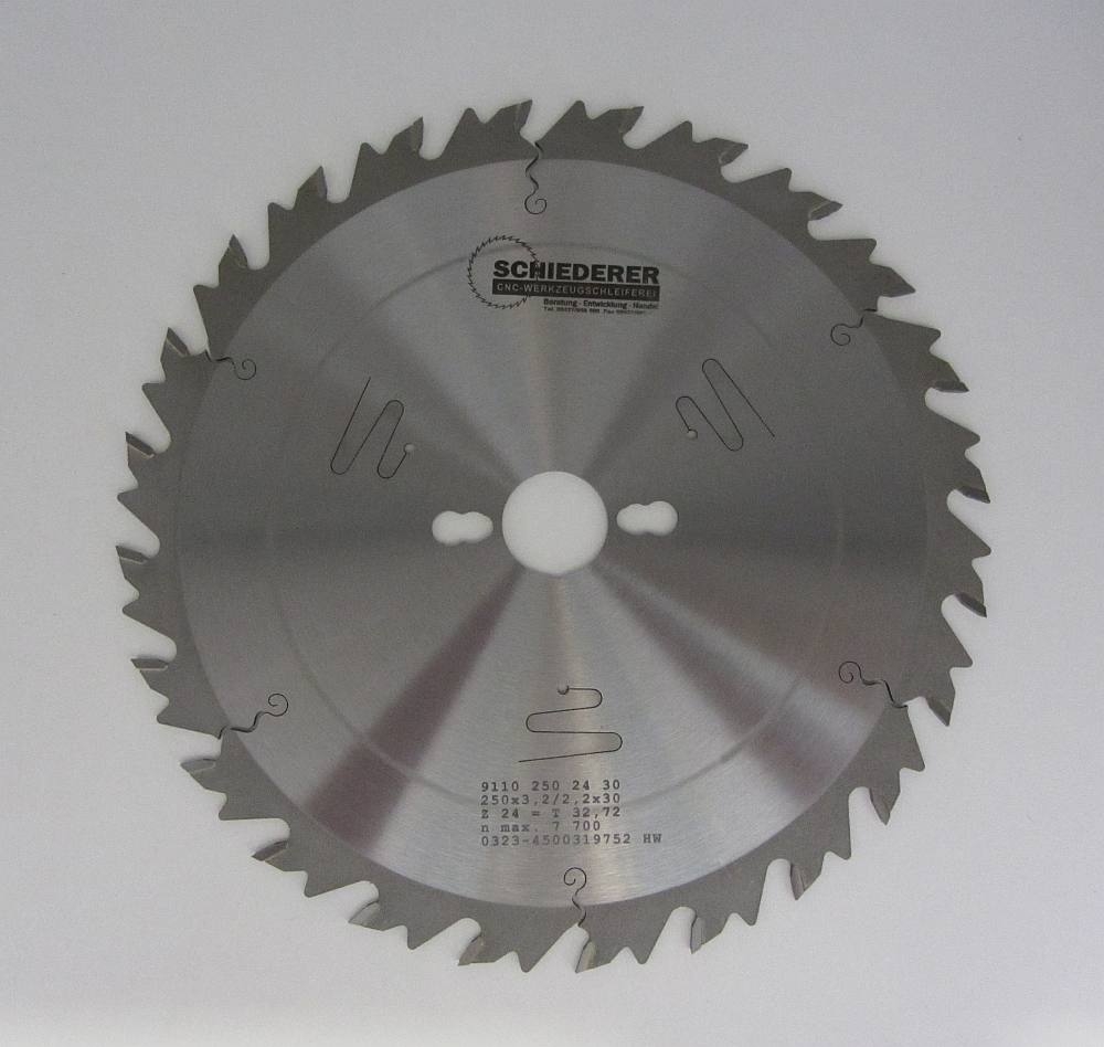 HM-Kreissägeblatt D=250x3.2/2,2 Z=24 LWZ