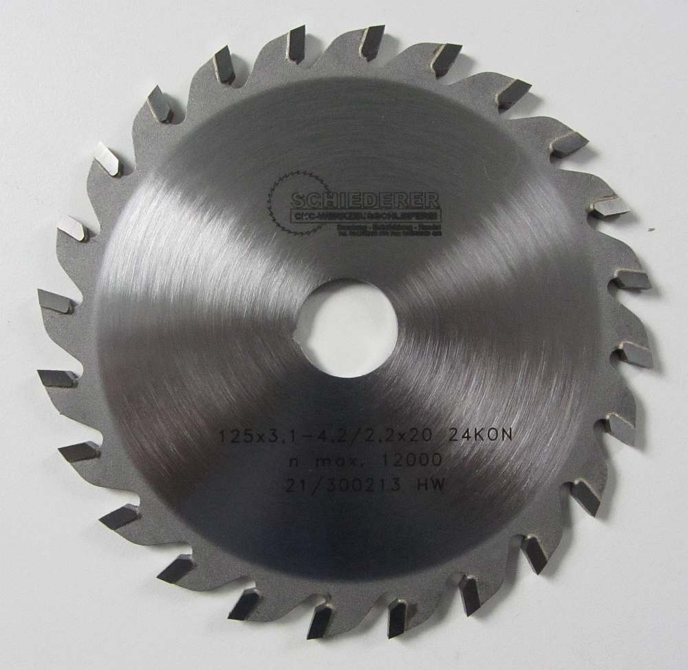 HW Vorritzersägeblatt Konisch 125x3,1-4,2x20 Z=24 FZ