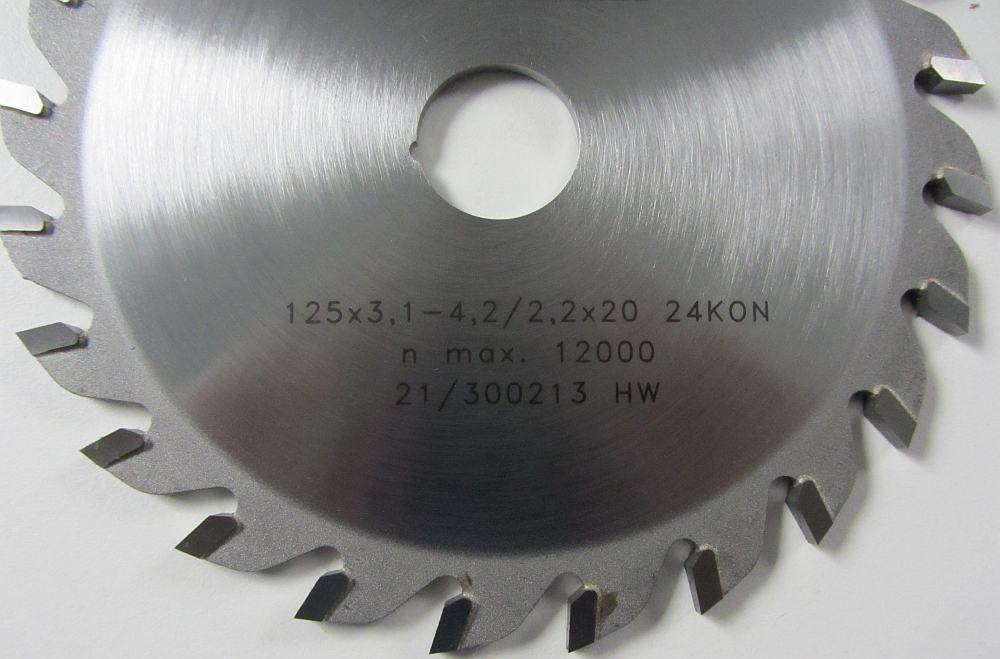HW Vorritzersägeblatt Konisch 125x3,1-4,2x20 Z=24 FZ