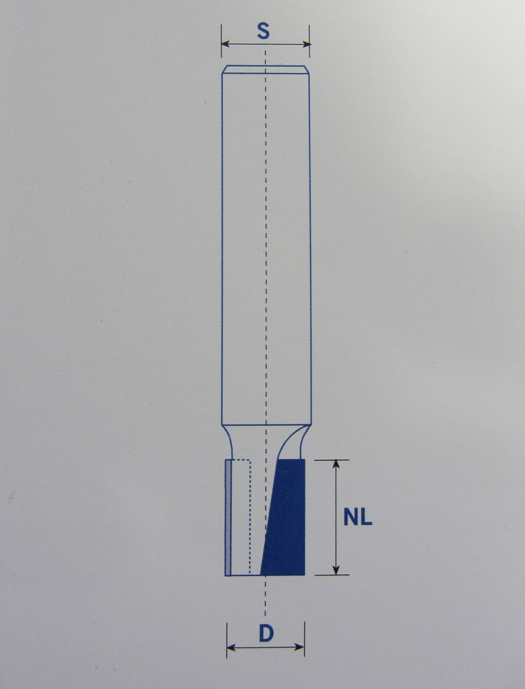 DIA - Nutoberfräser D= 10 x 15 S= 10,0 Z= 1+1 DP Rechtslauf  DIA H=2,0mm
