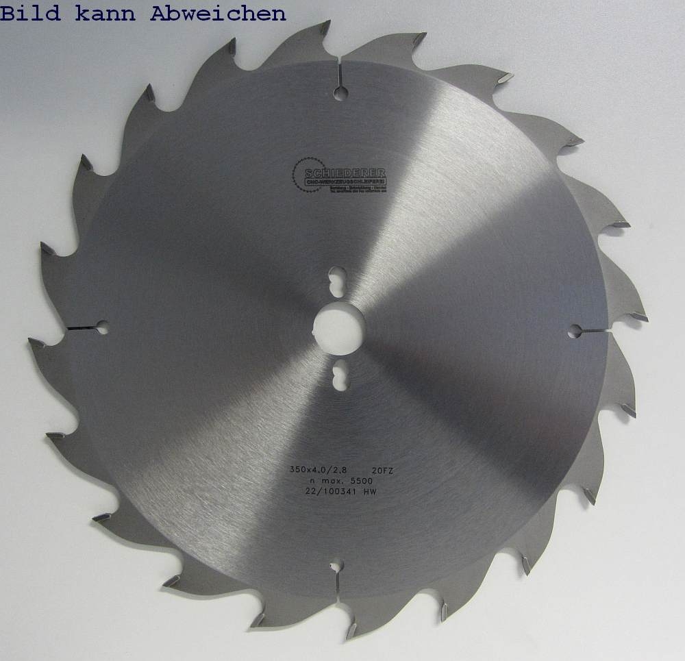 350x4,0/2,8 Z=20FZ HM-Trenn-und Besäumkreissägeblatt
