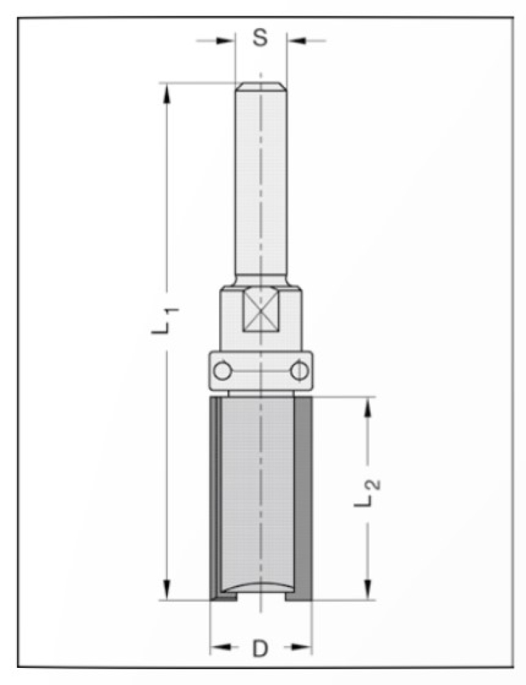 Bündig- und Kopierfräser 12.7x25x66x6 24061-5-12725-R