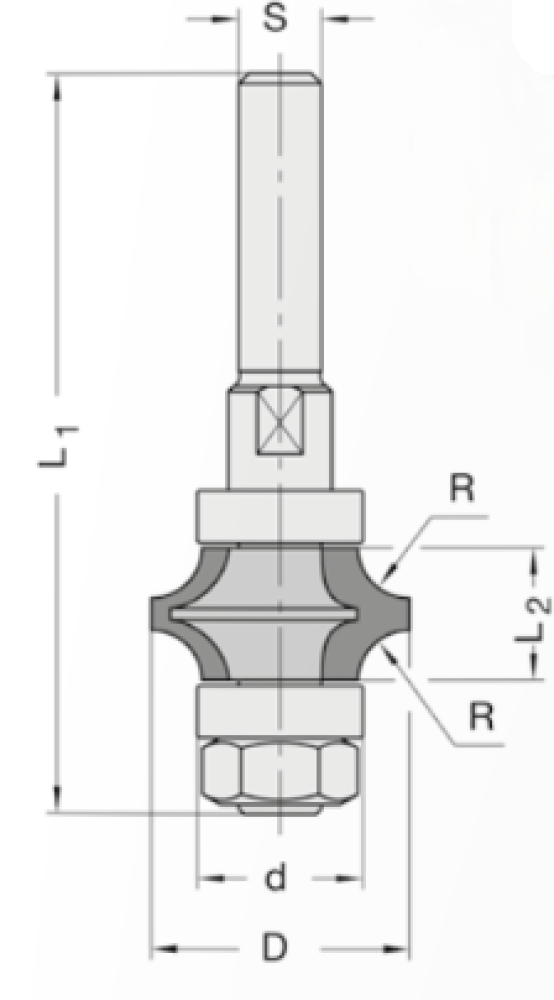 Spitzkantenfräser 25.4x12.7x71x12 24816-5-25400-R